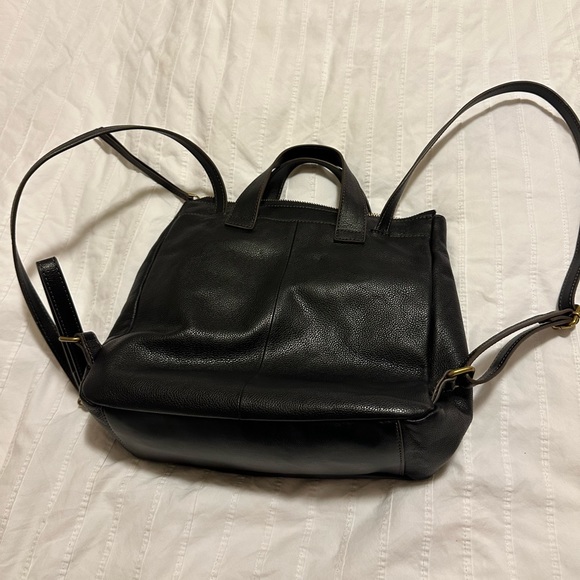 Fossil Bags Fossil Black Leather Backpack Purse Poshmark
